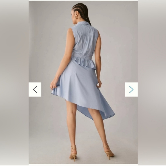 ππ NWT Anthropologie Maeve Asymmetrical Peplum Sleeveless Shirt Dress Size 16P - Picture 4 of 6